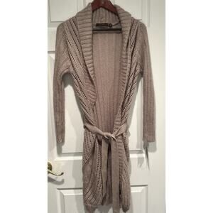Fever Long Cardigan Duster Sweater M crochet fairy Open Front Boho Y2K msrp $58